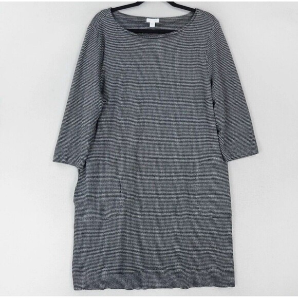 J. Jill Dresses & Skirts - J Jill Dress Womens Small Black Ponte Knit 3/4 Sleeve Shift Knee Length